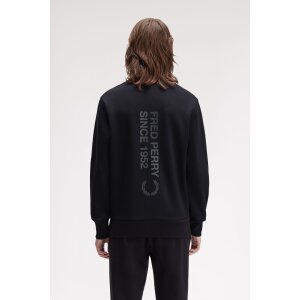 FRED PERRY Rundhals-Sweatshirt mit auffälligem...