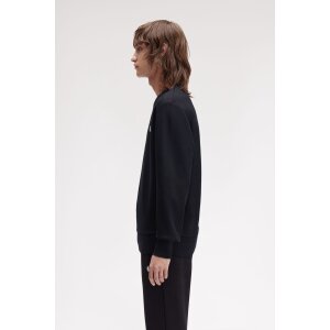 FRED PERRY Rundhals-Sweatshirt mit auffälligem Branding black