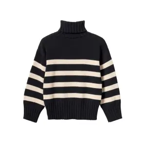 MADEMOISELLE YéYe Gestreifter Strickpullover Mit Rollkragen Aus Bio-Baumwolle