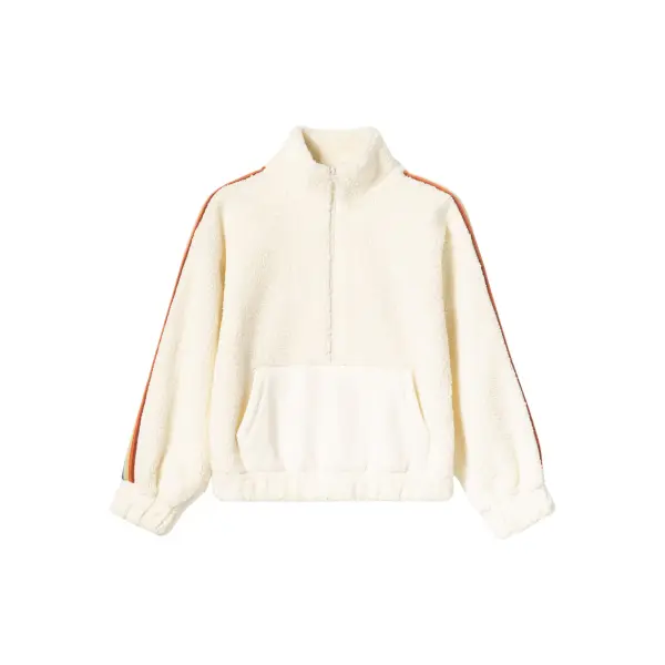 MADEMOISELLE YéYe Sweatshirt Aus Teddyfell Mit Regenbogenband white