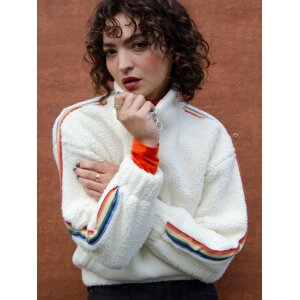 MADEMOISELLE YéYe Sweatshirt Aus Teddyfell Mit Regenbogenband white