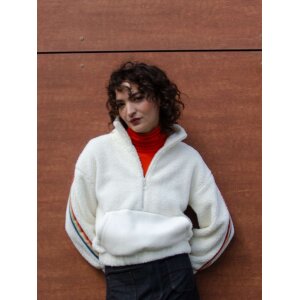 MADEMOISELLE YéYe Sweatshirt Aus Teddyfell Mit Regenbogenband white