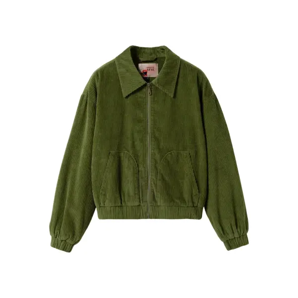 MADEMOISELLE YéYé Cord Bomberjacke Aus Bio- Baumwolle pesto green