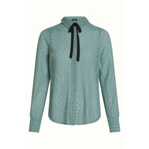 KING LOUIE Elia Blouse Branco Lace silver green