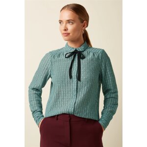 KING LOUIE Elia Blouse Branco Lace silver green