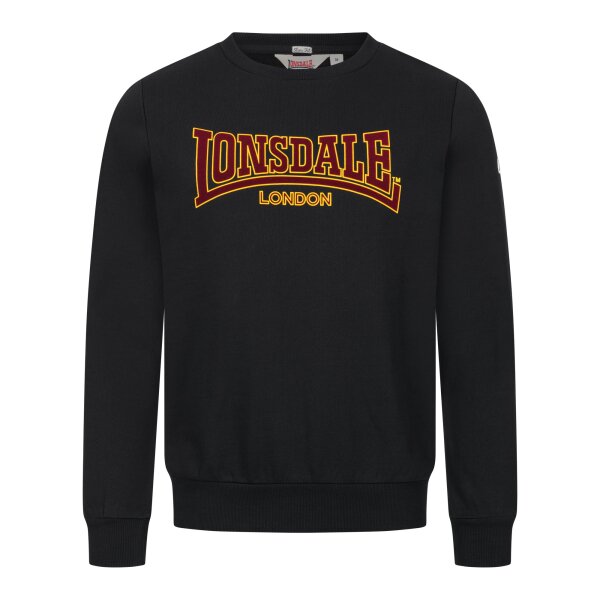 LONSDALE Crewneck Sweatshirt  Classic LL001 black/ oxblood/ yellow