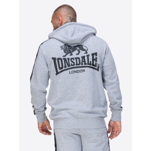 LONSDALE Bigton Herren Kapuzensweatjacke marl grey/ black/ white