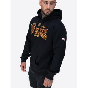 LONSDALE Prestolee Hooded Sweatshirt black/ yellow/ oxblood