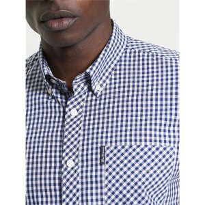 BEN SHERMAN Long Sleeve Signature Gingham Shirt dark blue