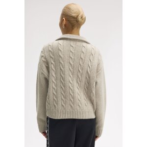 FRED PERRY Half Zip Cable Knit Jumper warm oat marl, 134,99 €