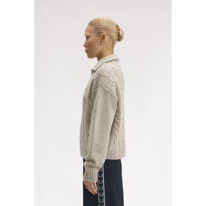 FRED PERRY Half Zip Cable Knit Jumper warm oat marl, 134,99 €