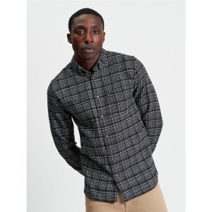 BEN SHERMAN Twisted Yarn Shirt black