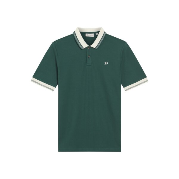 BEN SHERMAN Trim Block Polo dark green