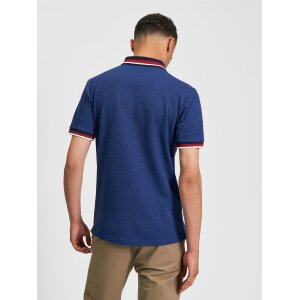 BEN SHERMAN Chequerboard Print Polo persian blue