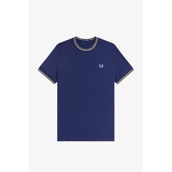 FRED PERRY T-Shirt mit Doppelstreifen french navy/ champions gold / stockport blue