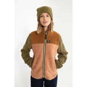 Danebirk Fleece Zip-Up Khaki/Antique Rose TOBACCO