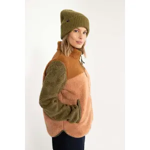 Danebirk Fleece Zip-Up Khaki/Antique Rose TOBACCO