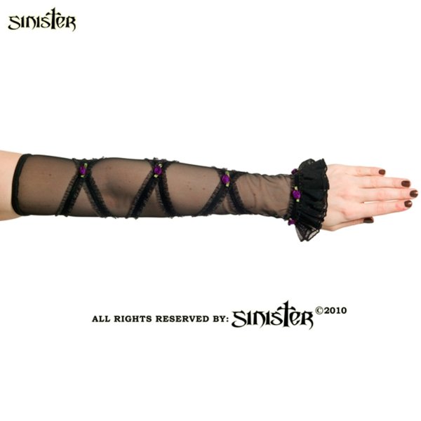 SINISTER Armstulpen mit Netz black/purple