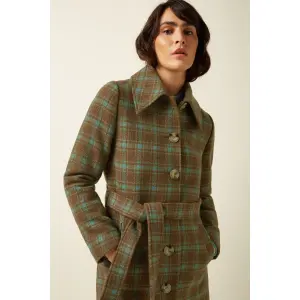 KING LOUIE Arabella Coat Coppa Check bear brown