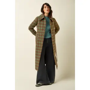KING LOUIE Arabella Coat Coppa Check bear brown