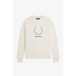 FRED PERRY Sweatshirt mit konturiertem Lorbeerkranz ecru