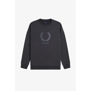 FRED PERRY Glitter Print Sweatshirt anchor grey