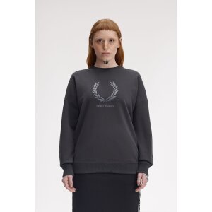 FRED PERRY Glitter Print Sweatshirt anchor grey