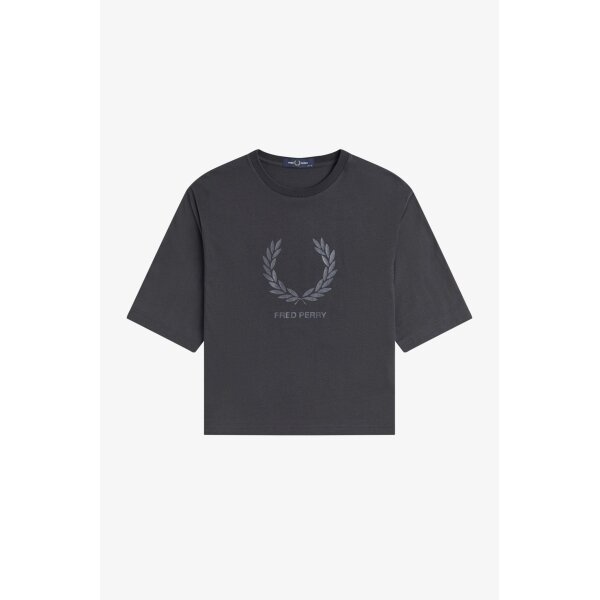FRED PERRY Glitter Print T- Shirt anchor grey