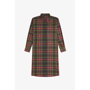 FRED PERRY Tartan Shirt Dress anchor grey