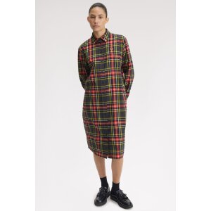 FRED PERRY Tartan Shirt Dress anchor grey