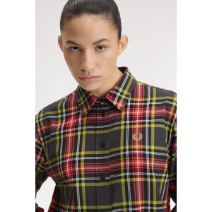 FRED PERRY Tartan Shirt Dress anchor grey
