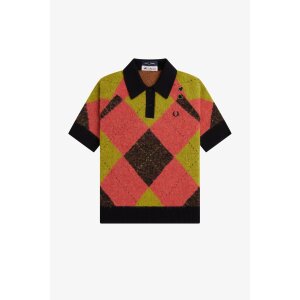 FRED PERRY AMY WINEHOUSE Brushed Argyle Knitted Shirt...