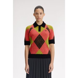 FRED PERRY AMY WINEHOUSE Gebürstetes Strickhemd mit...