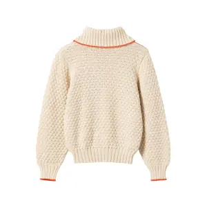 MADEMOISELLE YéYe Strickpullover Mit XL Kragen Aus Bio- Baumwolle beig