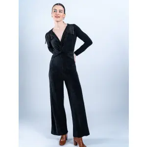 MADEMOISELLE YéYé Samt Jumpsuit Mit Fransen