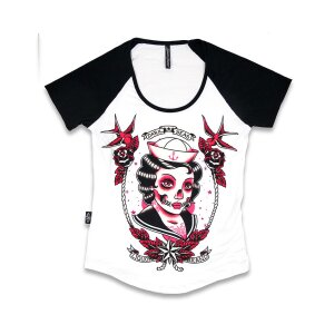 LIQUOR BRAND Girl Shirt Dark Seas white