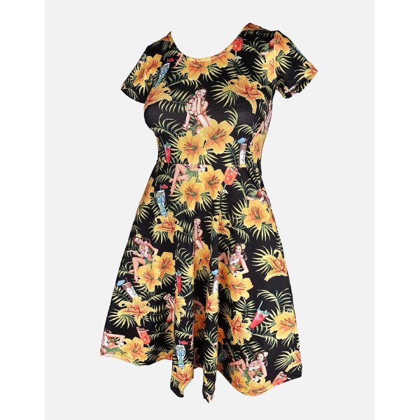 LIQUOR BRAND Dress Tiki Time black