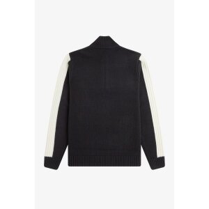 FRED PERRY Ribbed Sleeve Half Zip Jumper black
