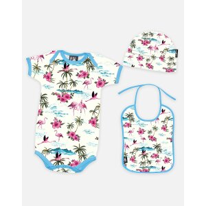 SIX BUNNIES Baby Geschenkset Flamingos