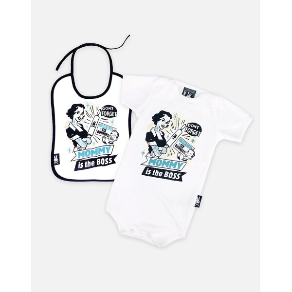 SIX BUNNIES Baby Geschenkset Mommy Is The Boss white