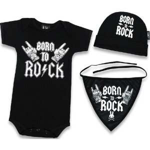 SIX BUNNIES Baby Geschenkset Born To Rock black
