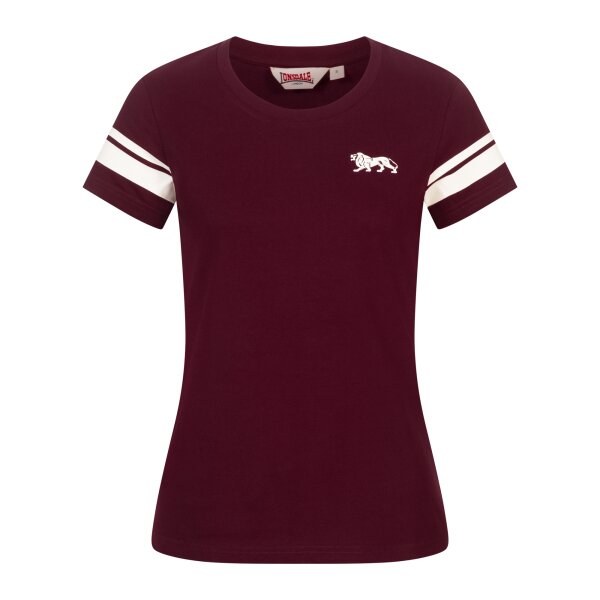 LONSDALE Girl T-Shirt Corton oxblood/ ecru