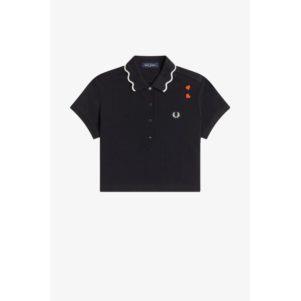 FRED PERRY AMY WINEHOUSE Scalloped Trim Polo Shirt black