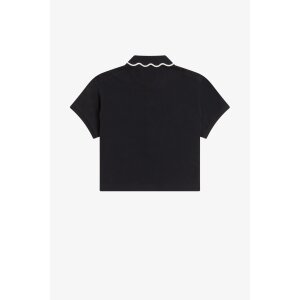 FRED PERRY AMY WINEHOUSE Scalloped Trim Polo Shirt black