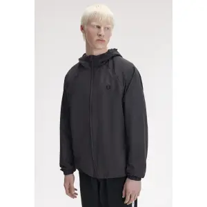 FRED PERRY Hooded Shell Jacket anchor grey