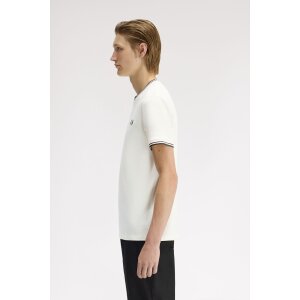 FRED PERRY T-Shirt mit Doppelstreifen ecru/ oxblood/ grassroots