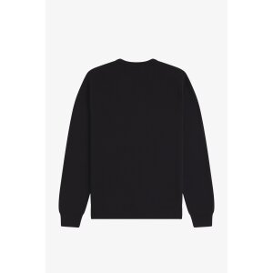 FRED PERRY Pullover mit Panel und Stickerei black
