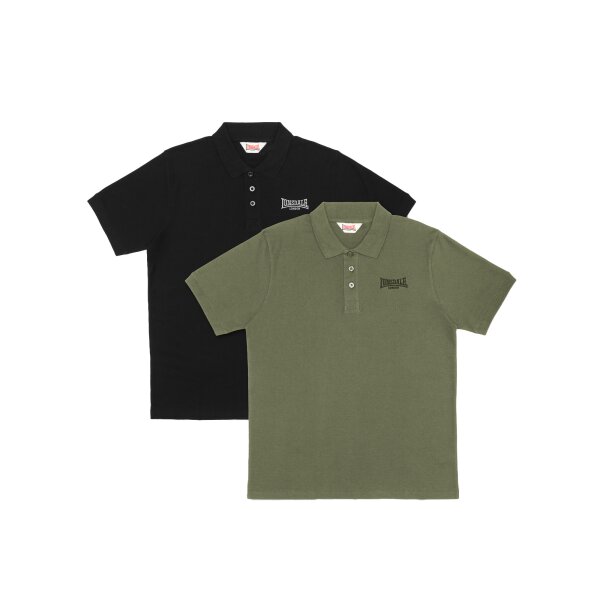 LONSDALE Poloshirt Doppelpack black/ olive