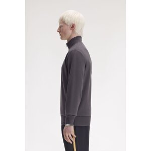FRED PERRY Sweatshirt mit halblangem Reißverschluss anchor grey/ ecru/ seagrass