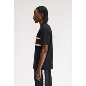 FRED PERRY T-Shirt Besticktes T-Shirt mit Panel black